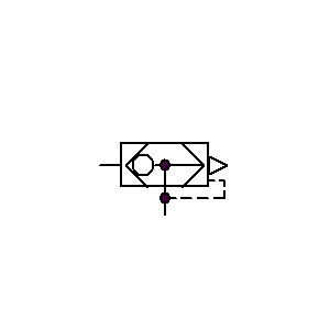 Symbol: zawór ciśnieniowy - ZAWÓR ODPOWIETRZAJĄCY