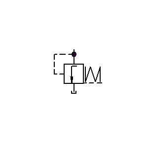 Symbol: zawór ciśnieniowy - JEDNOSTOPNIOWY ZAWÓR BEZPIECZEŃSTWA STEROWANY BEZPOŚREDNIO HYDRAULICZNIE