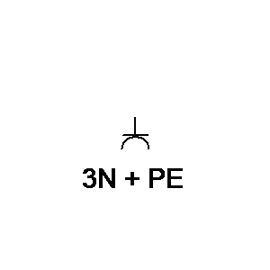 Symbol: gniazda - gniazdo 3f ze stykiem ochronnym i średnim - 5-biegunowe