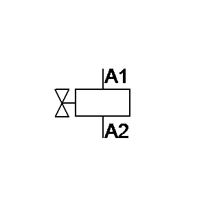Symbol: schematy pneumatyczne - powietrze. zawór