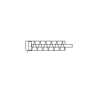 Symbol: schematy pneumatyczne - silnik pneumatyczny jednostronnego działania