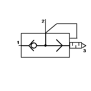 Symbol: schematy pneumatyczne - zawór nadmiarowy