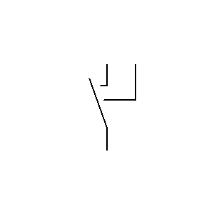 Symbol: przełączanie - styk z podwójnym zamknięciem