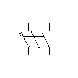 Symbol: przełączanie - trójbiegunowy przełącznik samozamykający
