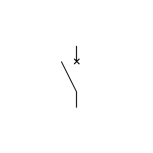 Symbol: styk wyzwalający - wyłącznik