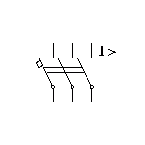 Symbol: wyłączniki (old) - trójbiegunowy wyłącznik automatyczny - kształt 2