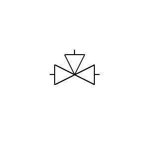 Symbol: hydraulika - zawór trójdrożny