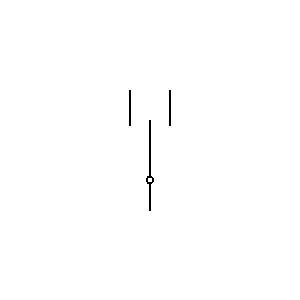 Symbol: styki przełączające - przełączanie kontaktu ze spoczynkowym pol.