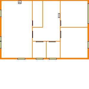 Symbol: prąd zasilania - plan mieszkania