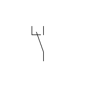 Symbol: styki przełączające - zestyk przełączający z przerwa