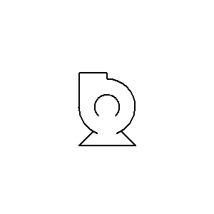 Symbol: pumps and turbines - centrifugal pump (upwards)