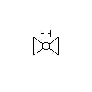 Symbol: zawory - zawór kulowy z siłownikiem pneumatycznym