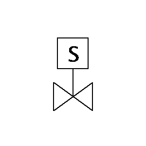 Symbol: zawory - dwudrożny zawór elektromagnetyczny
