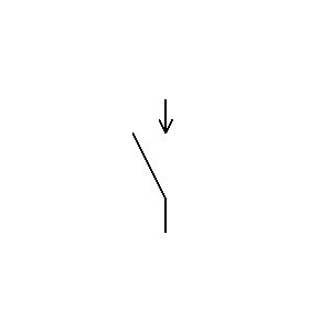 Symbol: styk przełączający - przejściowy styk przełączający, łączący się na krótko podczas uruchamiania lub wyłączania jednostki sterującej