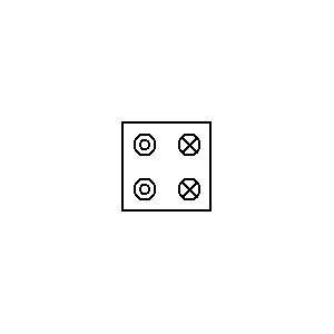Symbol: devices - kontroler przyciskowy z dwoma przyciskami i dwoma wbudowanymi sygnałami