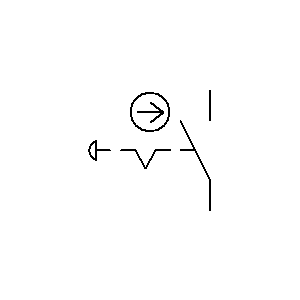 Symbol: styk przełączający - wyłącznik awaryjny (aktywowany przez głowicę grzybkową) z gwarantowaną funkcją rozłączania i pozycją zatrzymania
