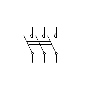 Symbol: styk przełączający - Stycznik przełączający trójbiegunowy