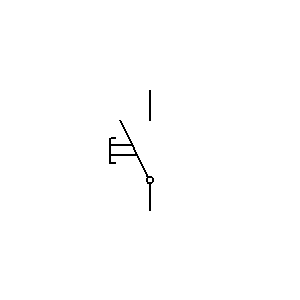 Symbol: styk przełączający - styk przełącznika przyciskowego