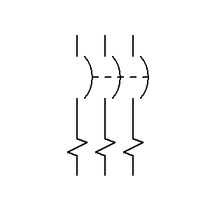 Symbol: circuit breakers - circuit breaker with magnetic overload device 3P