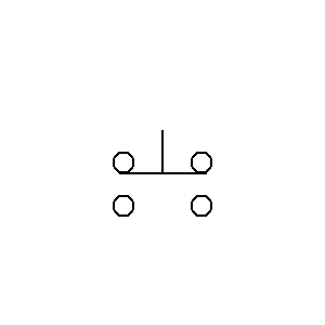 Symbol: przełączniki i styczniki - przycisk z dwoma okręgami