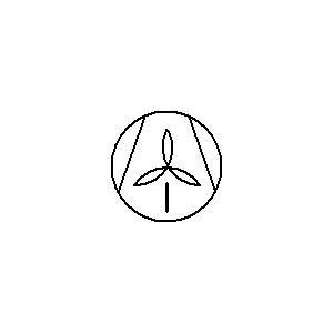 Symbol: sprężarki, pompy, dmuchawy, wentylatory - wentylator osiowy