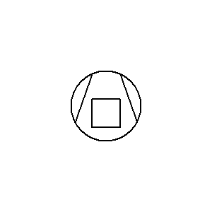 Symbol: sprężarki, pompy, dmuchawy, wentylatory - sprężarka wyporowa lub pompa próżniowa