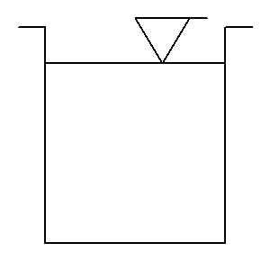 Symbol: naczynia i zbiorniki - otwarty pojemnik ze wskaźnikiem poziomu