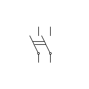 Symbol: styk przełączający - styk przełączający 2P