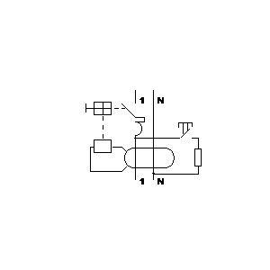 Symbol: wyłączniki automatyczne - wyłącznik kombinowany - zabezpieczenie 2P