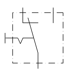 Symbol: styki przełączające - przełącznik (forma 2)