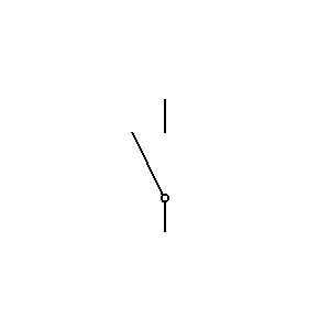 Symbol: styk przełączający - Styk przełączający (stary kształt)
