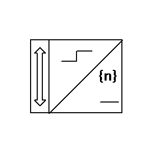 Symbol: sensors - koder binarny {n} kanał dla sygnałów DC