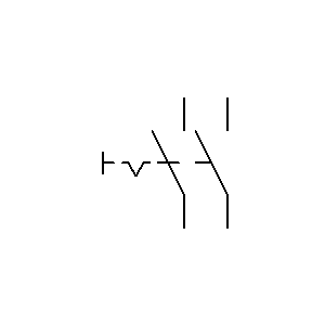 Symbol: styk przełączający - Ręcznie obsługiwany przełącznik 2P