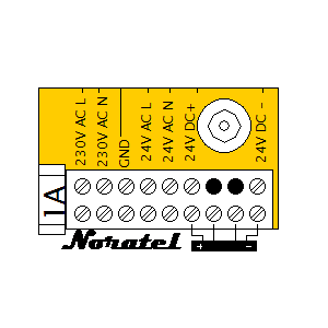 Symbol: plc - Noratel 230 V AC - 24 V AC _ 24 V DC
