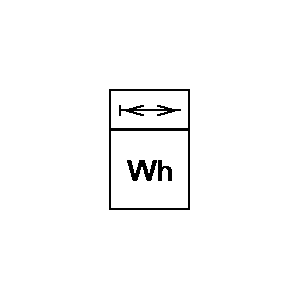 Symbol: licznik watogodzin - licznik watogodzin zliczający przepływ energii w obu kierunkach, licznik elektryczny