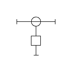 Symbol: direct part - część prosta ze stałym kranem i skrzynką na instrumenty
