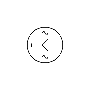 Symbol: półprzewodniki i lampy - runda mostu