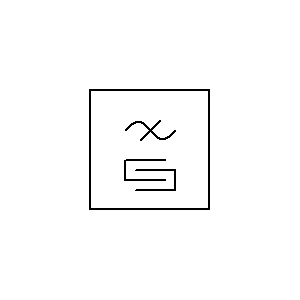 Symbol: transmission technology - Filtr powierzchniowej fali akustycznej (SAW)