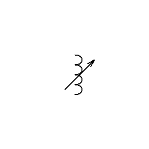 Symbol: cewki - regulowana cewka