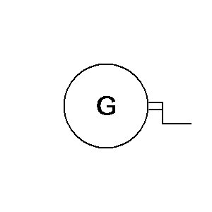 Symbol: maszyny - generator ręczny (magneto, induktor)
