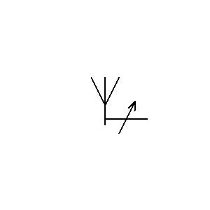 Symbol: anteny - antena z azymutalnie zmiennym kierunkiem promieniowania