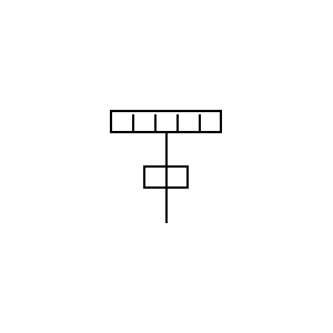 Symbol: anteny - zasilacz anteny szczelinowej. falowód prostokątny