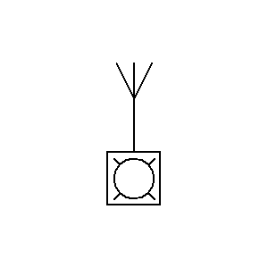 Symbol: stacje radiowe - naziemna stacja radiowa do komunikacji z kosmiczną stacją radiową