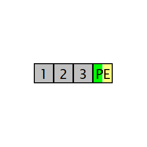 Symbol: części mechaniczne - listwy zaciskowe 1 2 3 PE