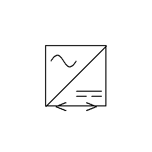 Symbol: wytwarzanie i konwersja energii - prostownik - falownik (inwerter)