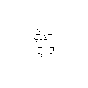 Symbol: wyłączniki nadprądowe - wyłącznik nadprądowy 2P – wariant 6