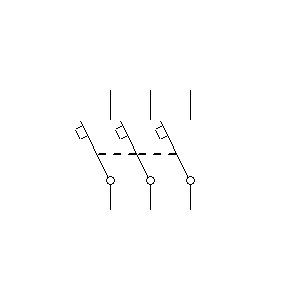 Symbol: wyłączniki nadprądowe - wyłącznik nadprądowy 3P – wariant 4