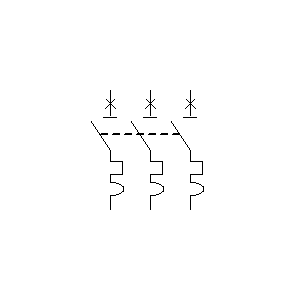 Symbol: wyłączniki nadprądowe - wyłącznik nadprądowy 3P – wariant 6