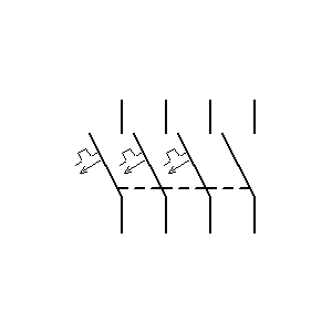 Symbol: wyłączniki nadprądowe - wyłącznik nadprądowy 3P+N – wariant 3