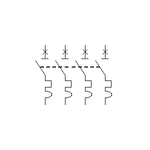 Symbol: wyłączniki nadprądowe - wyłącznik nadprądowy 4P – wariant 6